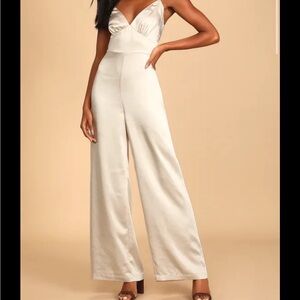 Elegant Gold Satin Jumpsuit